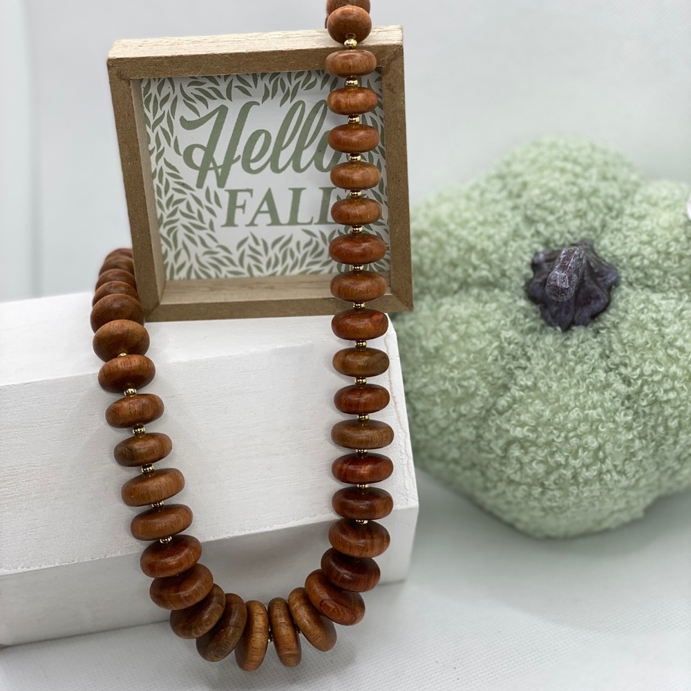 Red Sandalwood Necklace - Handmade